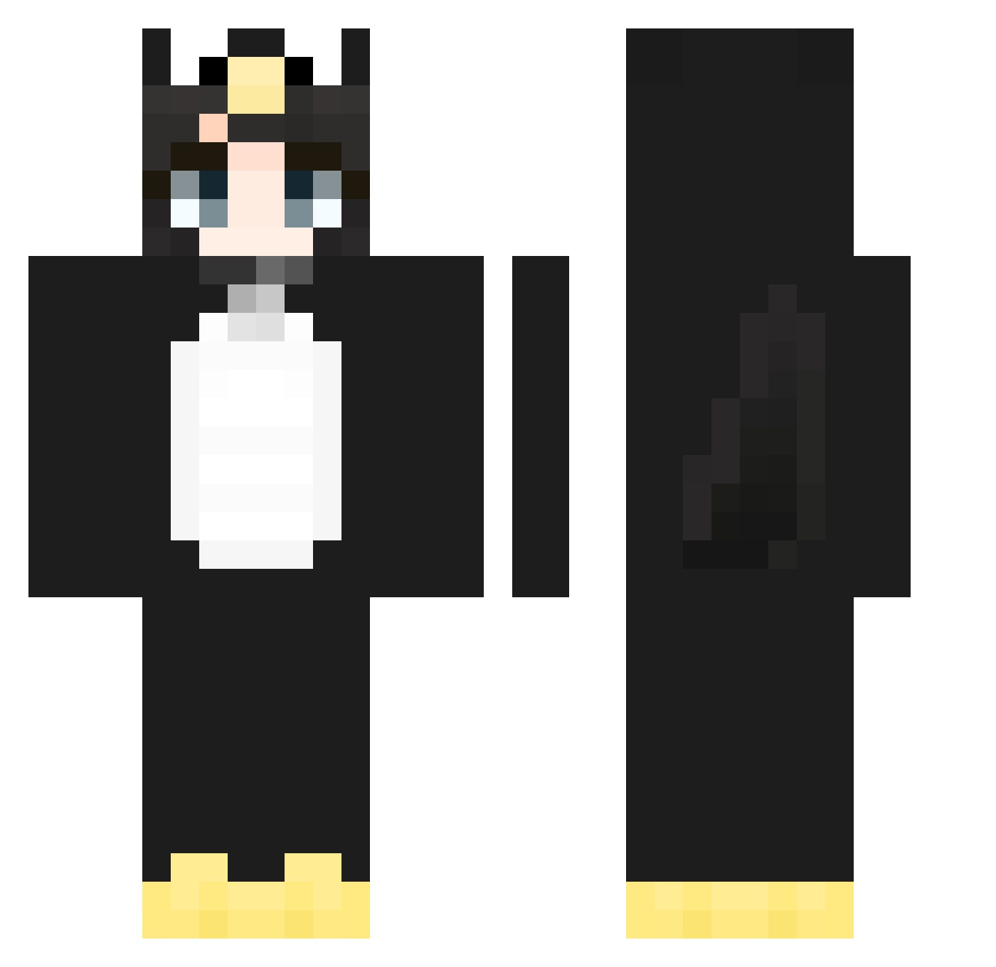 MiniEule1 Minecraft skin, front and back view