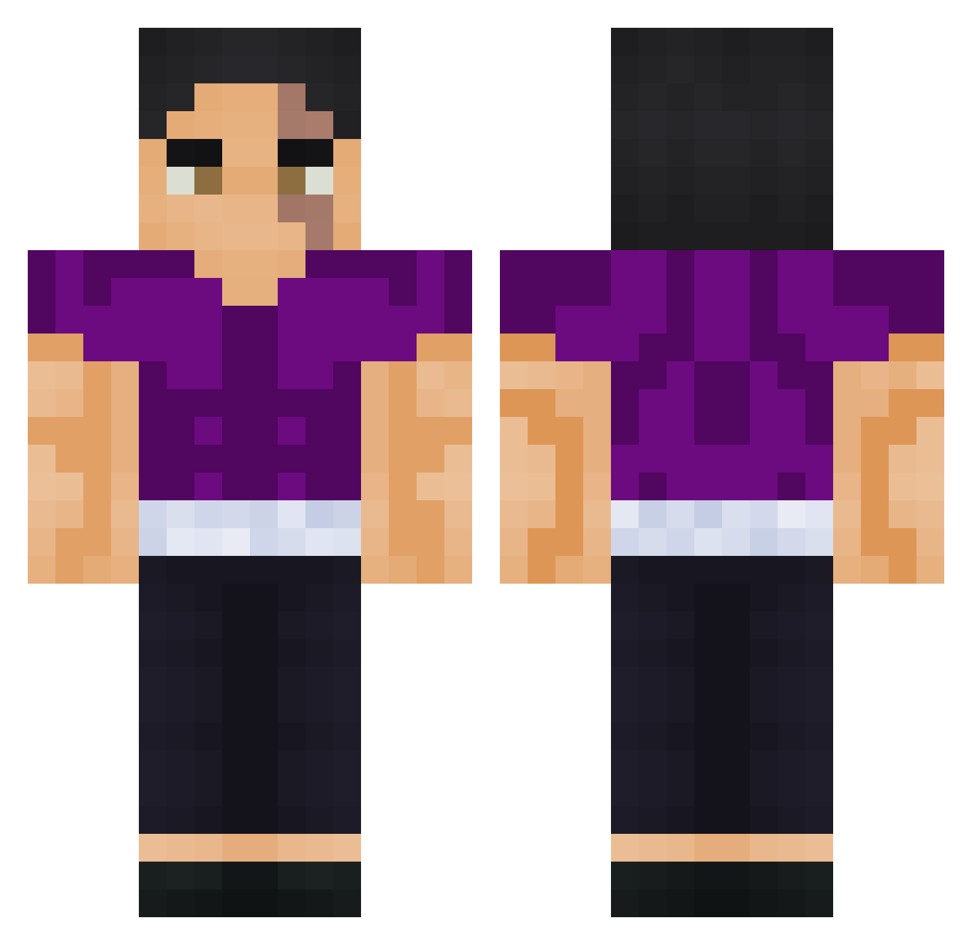 ticklesmypickles Minecraft skin, front and back view