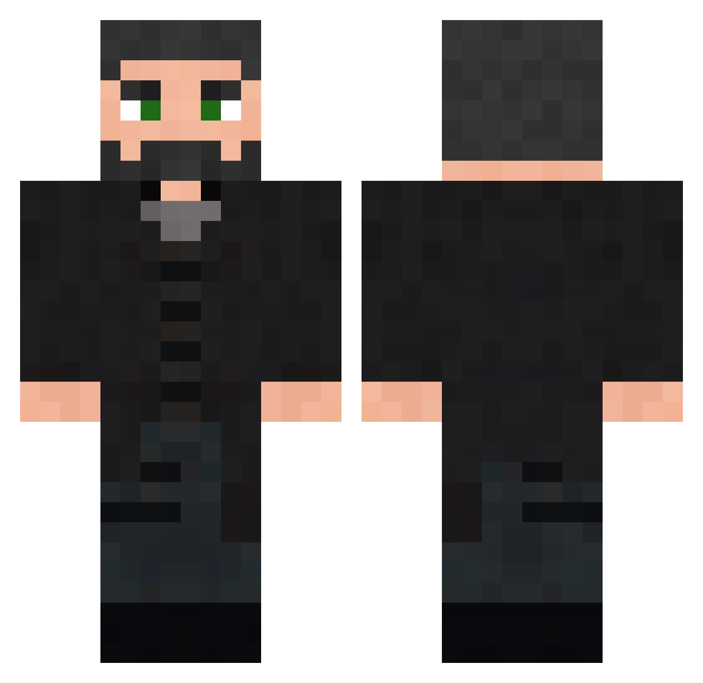 ErkutAku Minecraft skin, front and back view