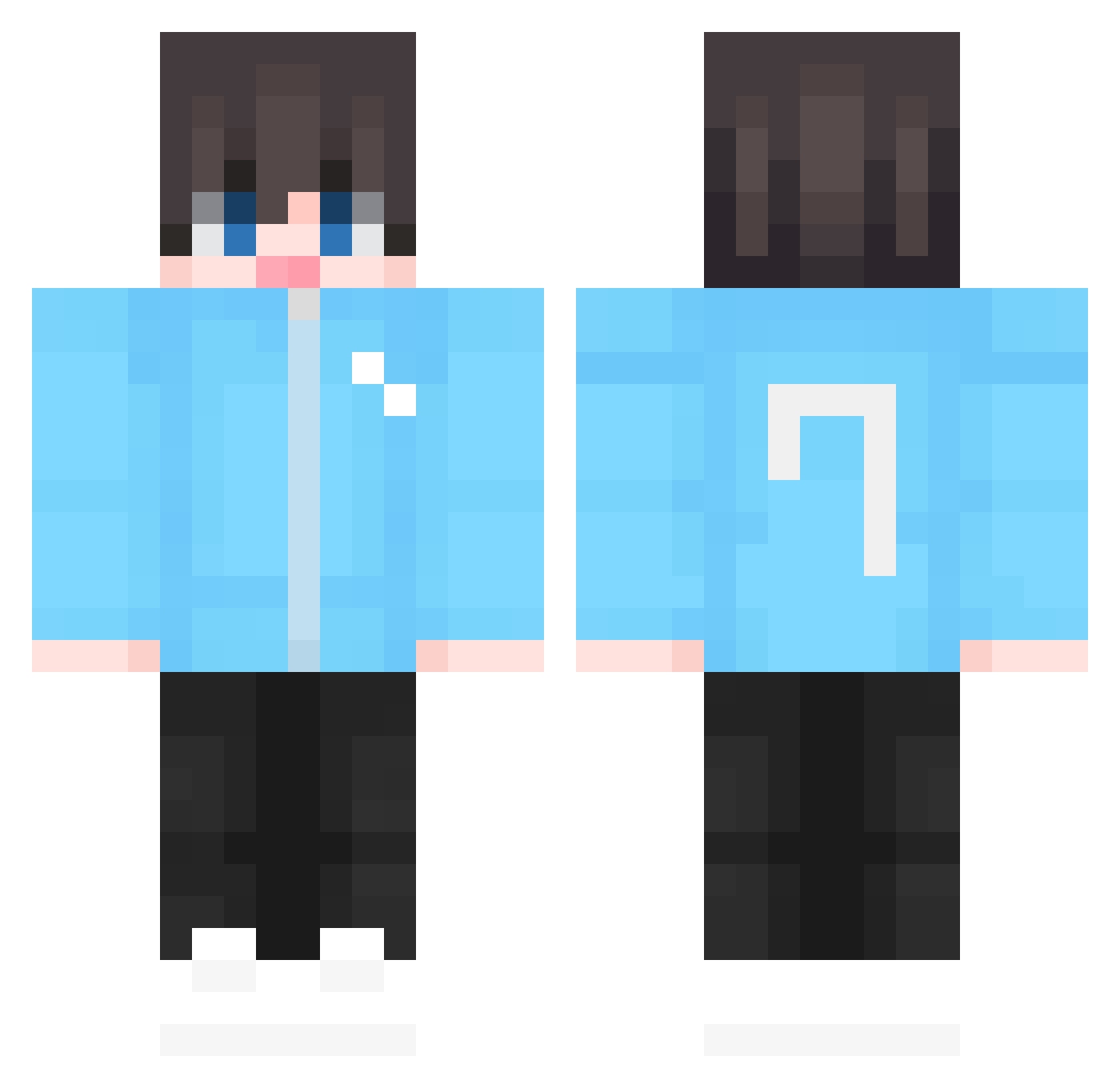 p_w9 Minecraft skin, front and back view
