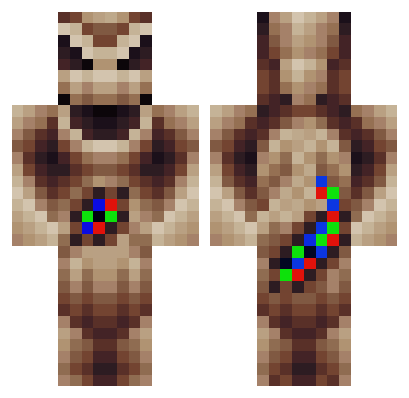 barrisneo Minecraft skin, front and back view