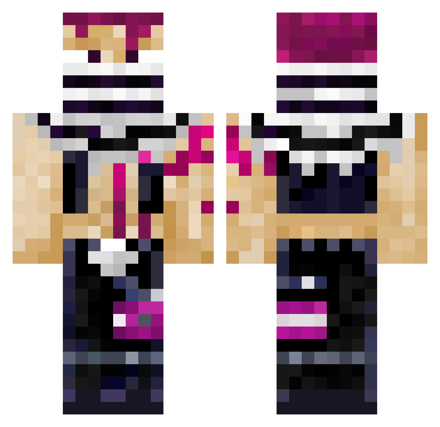 kamikaze128 Minecraft skin, front and back view