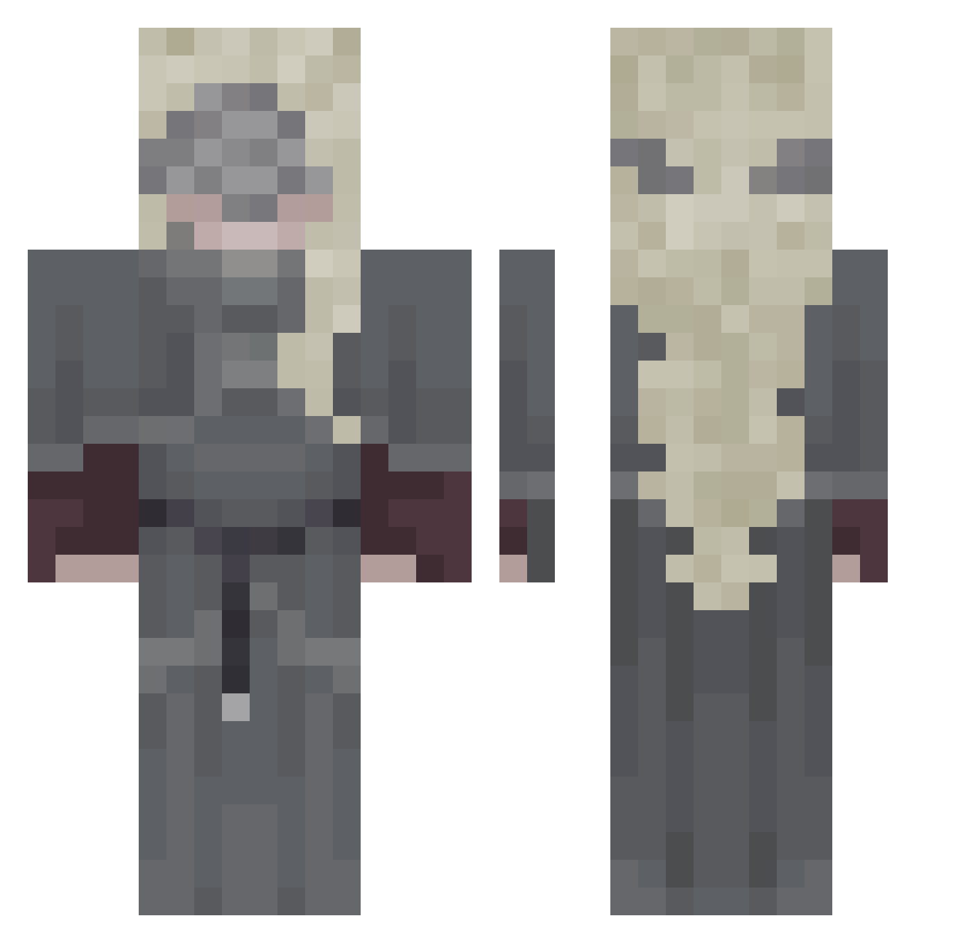 FireKeeper14 Minecraft skin, front and back view