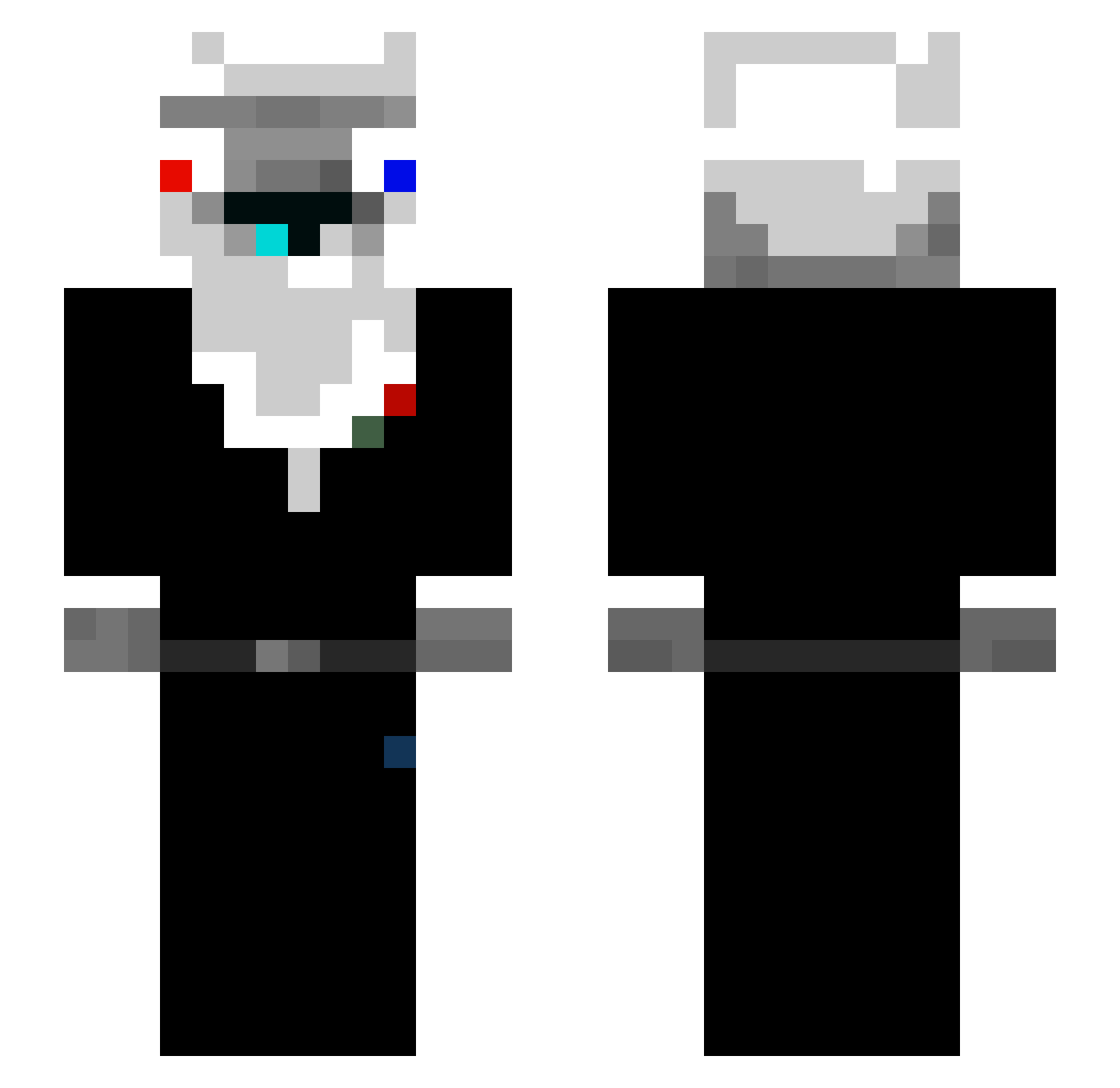 Mouhabpro Minecraft skin, front and back view