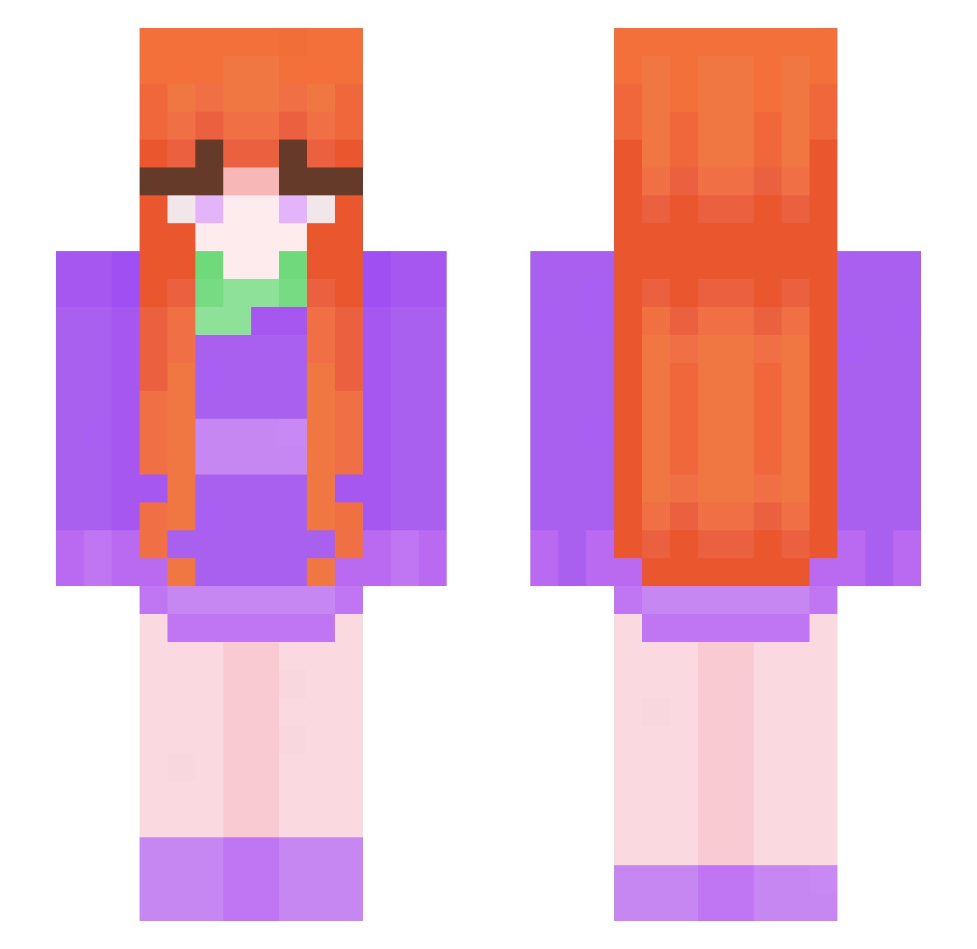 Shois Minecraft skin, front and back view