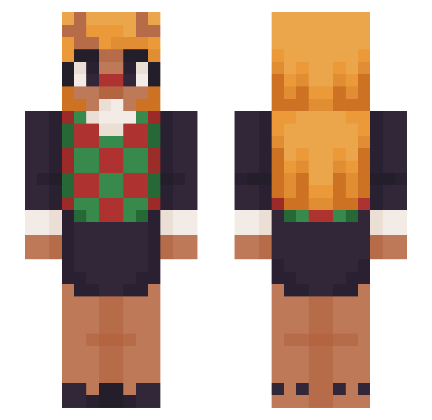 Freuns Minecraft skin, front and back view