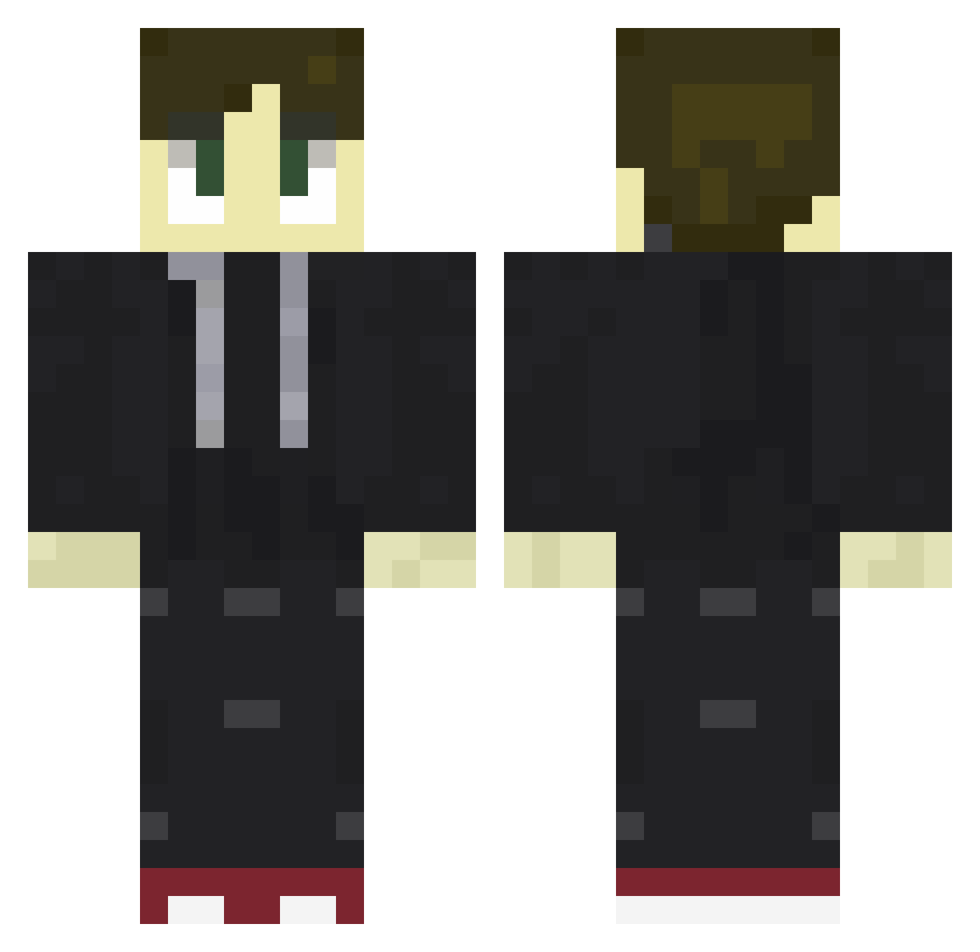sdrff Minecraft skin, front and back view