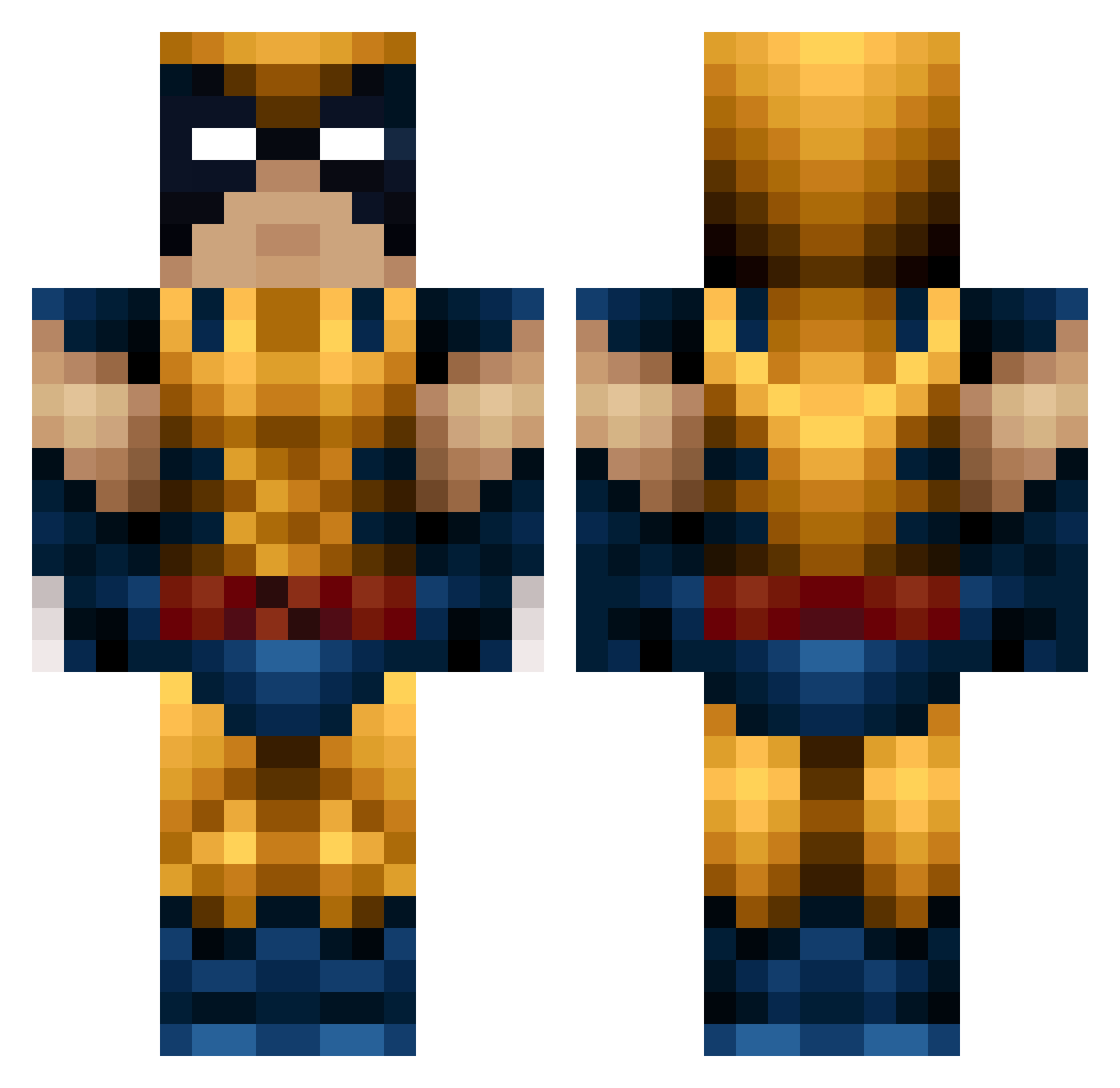 Kannify Minecraft skin, front and back view