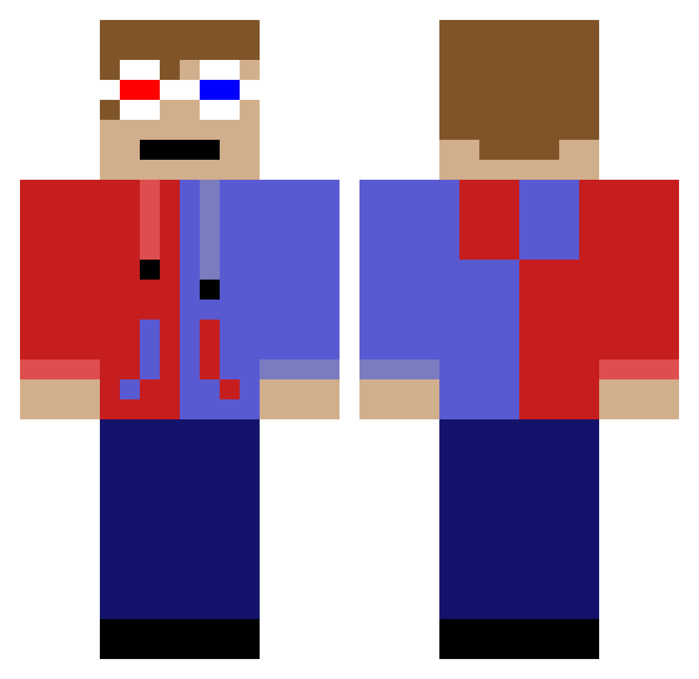 r8ng Minecraft skin, front and back view