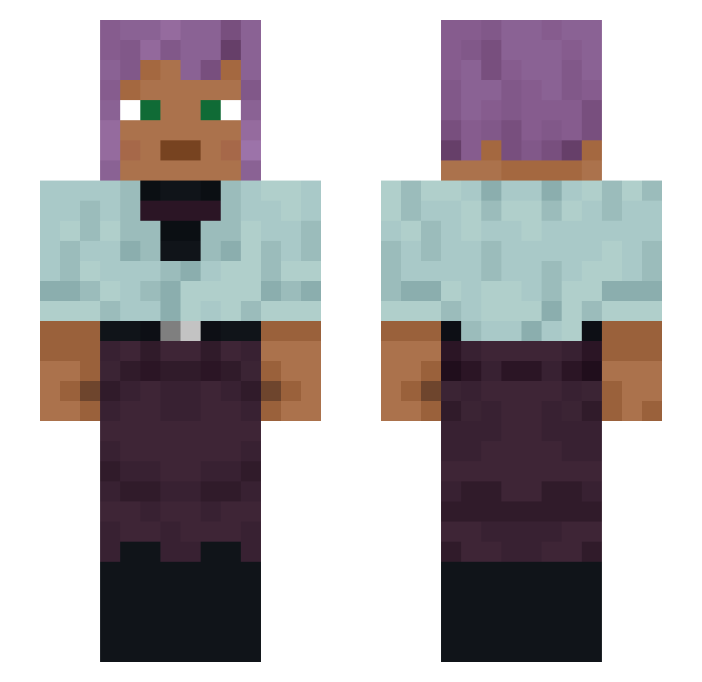 Zorphex Minecraft skin, front and back view