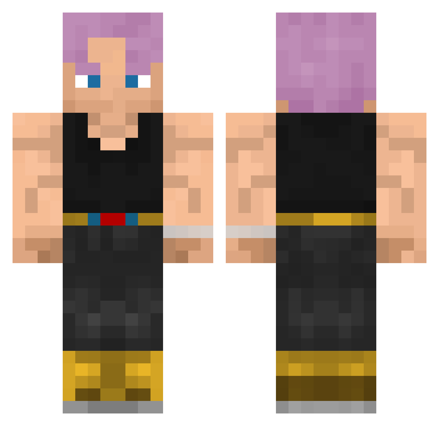 Sodypop16 Minecraft skin, front and back view