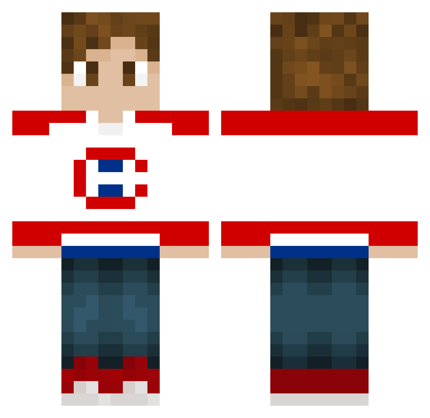 ynotQC_ Minecraft skin, front and back view