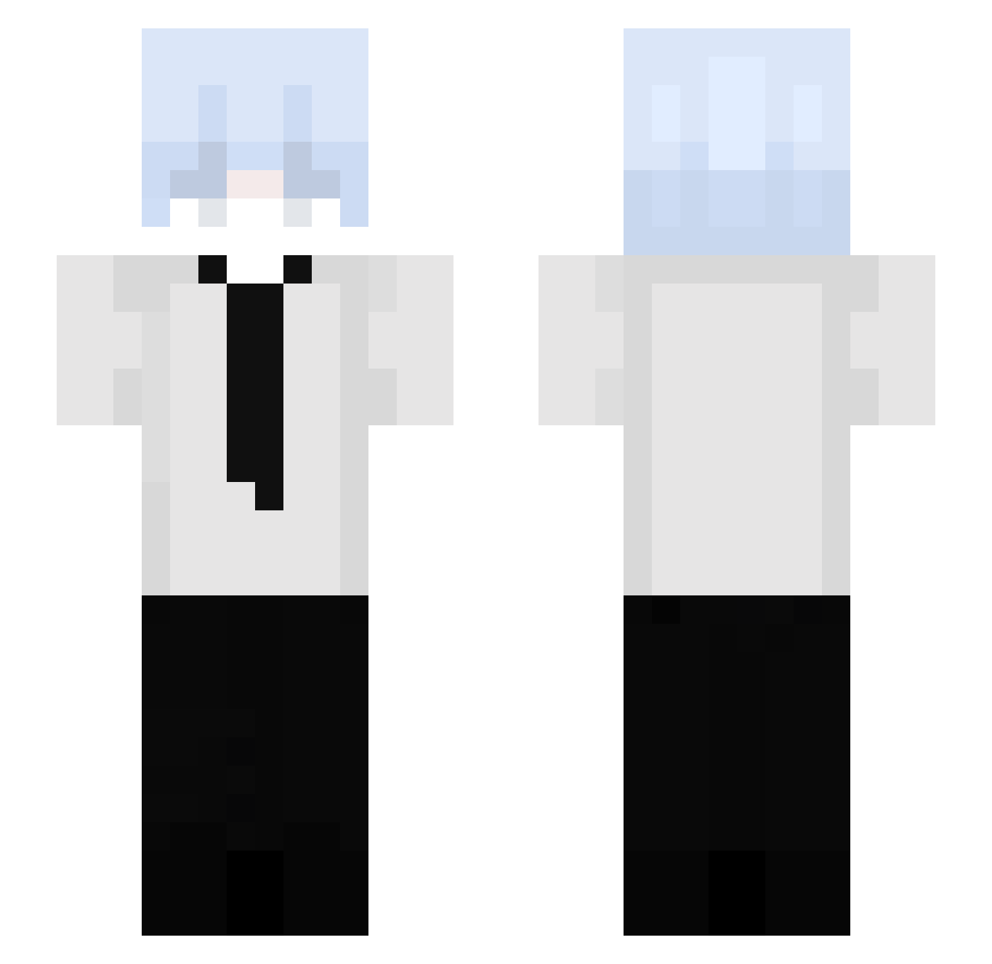 OlliW3 Minecraft skin, front and back view