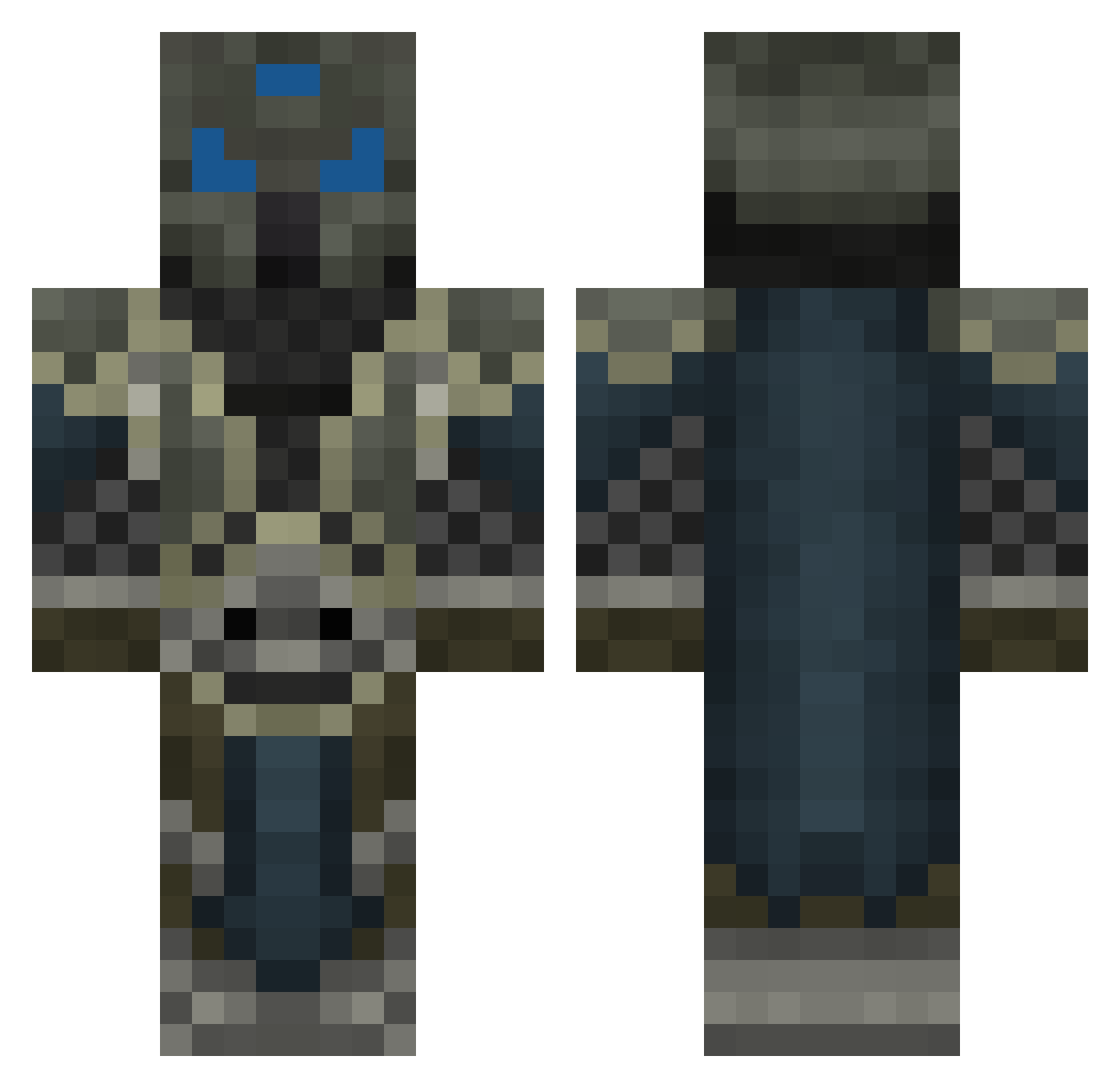 Perineal Minecraft skin, front and back view