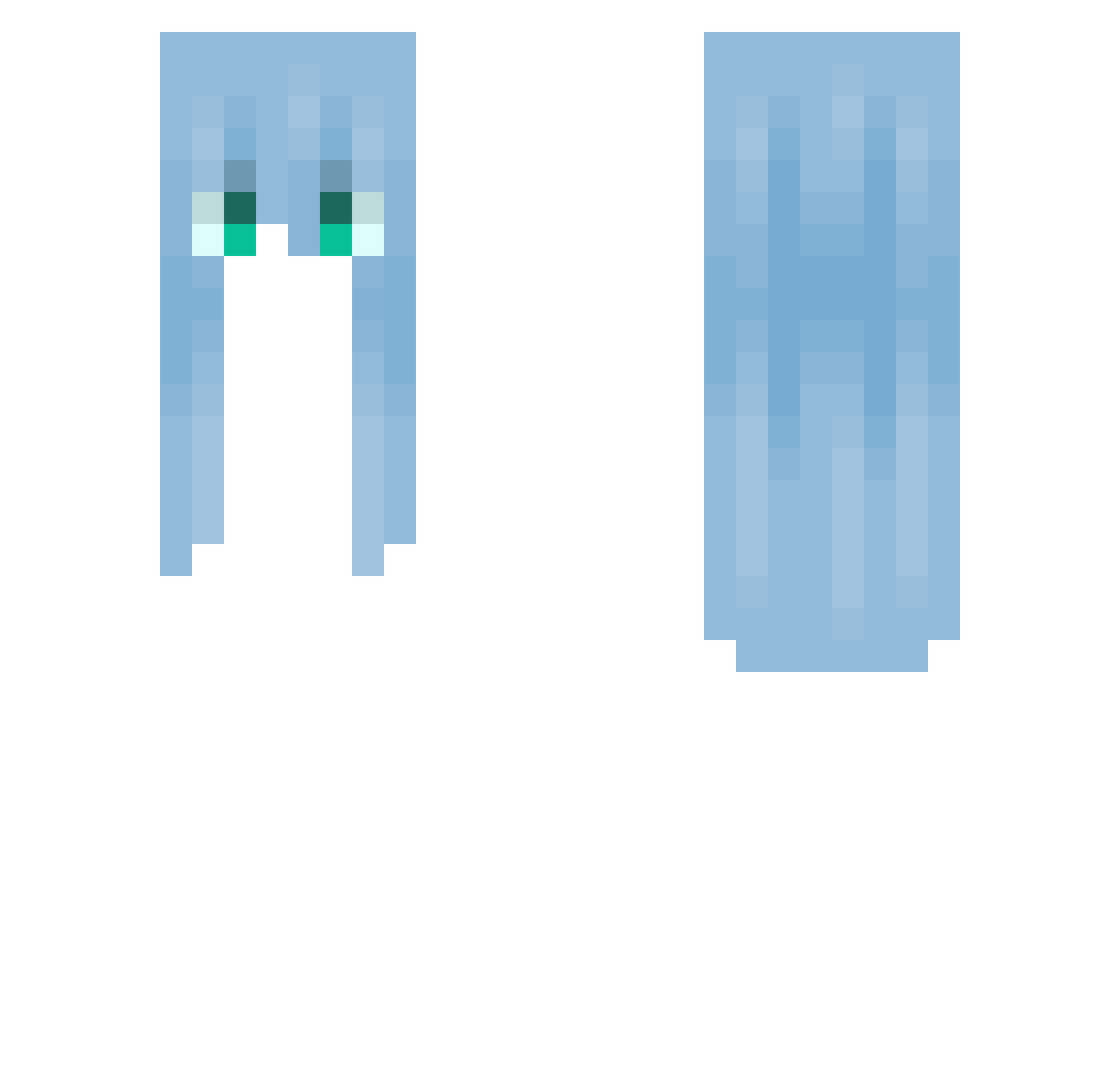 splitgvts Minecraft skin, front and back view