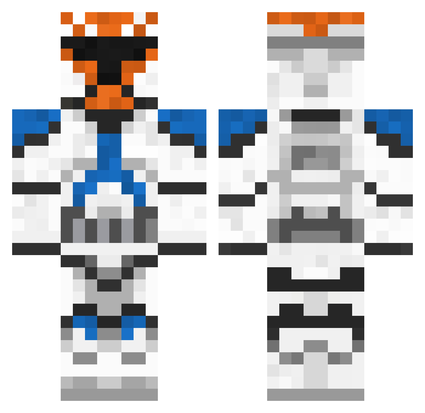 rockso77 Minecraft skin, front and back view