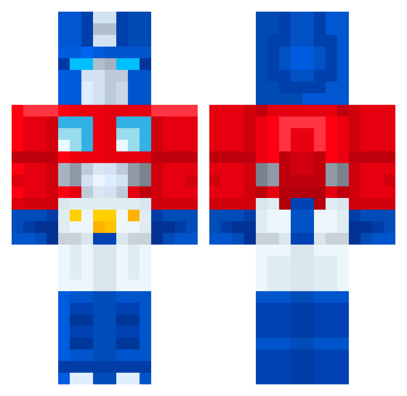 CreamyMuscles Minecraft skin, front and back view