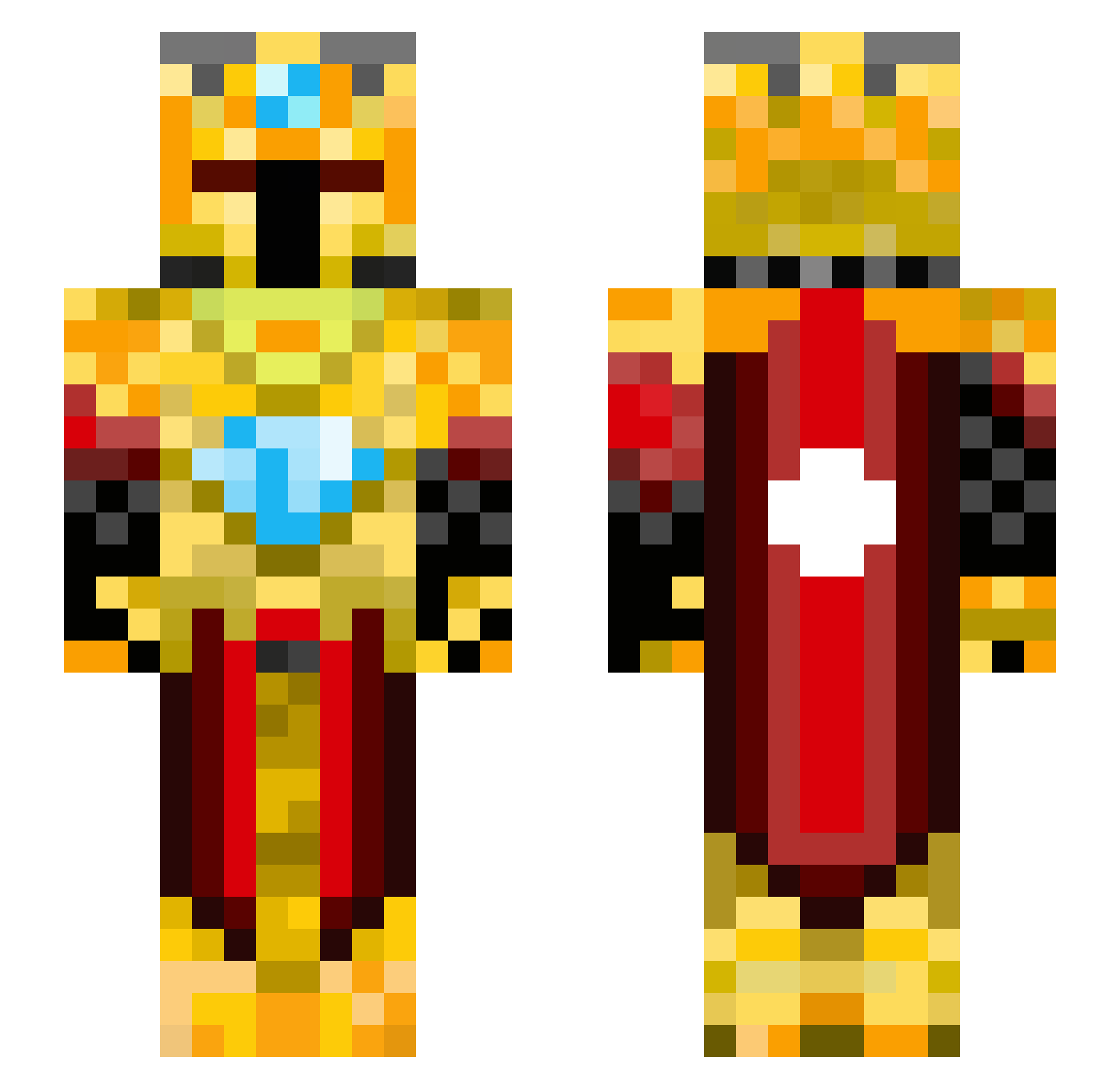 Fl0wingL0rd Minecraft skin, front and back view