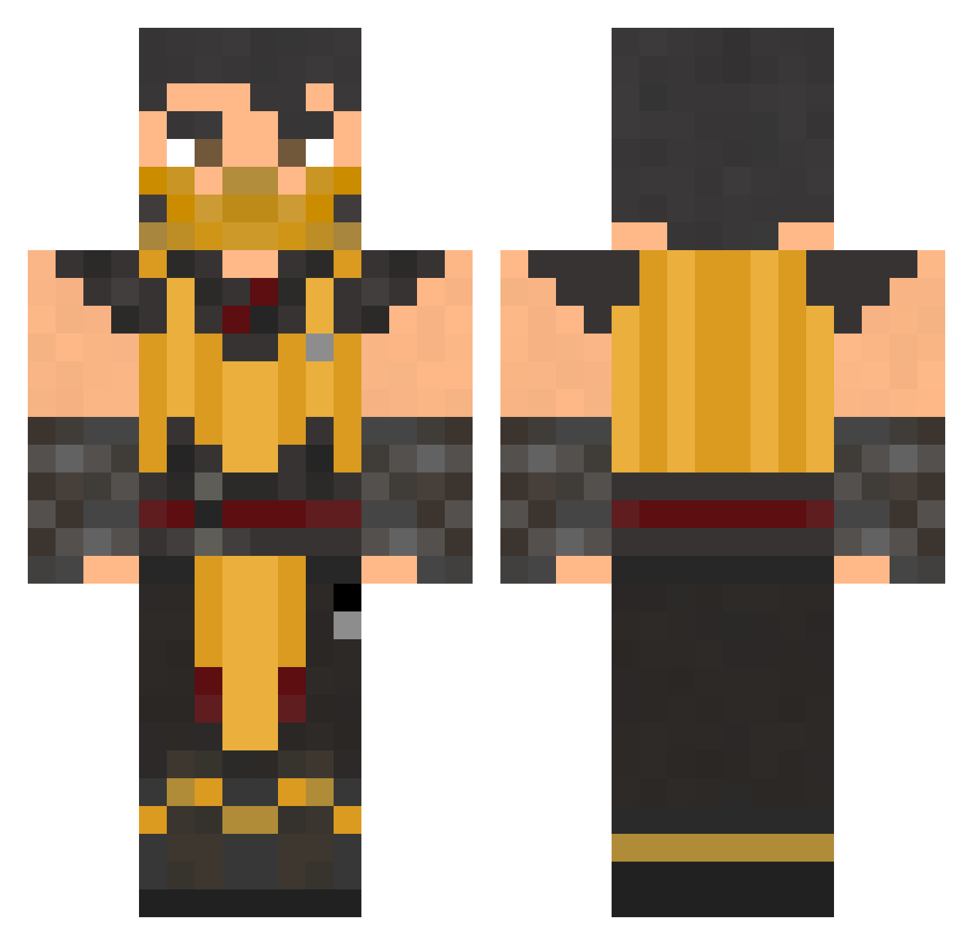 Dani1602 Minecraft skin, front and back view