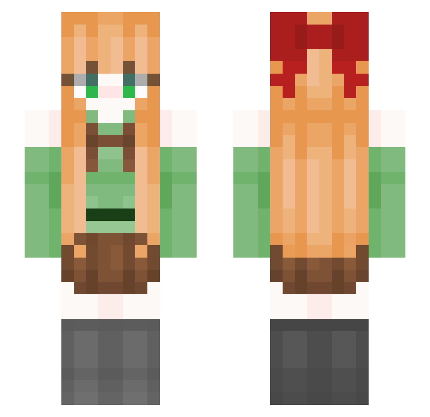 Candle_ice Minecraft skin, front and back view