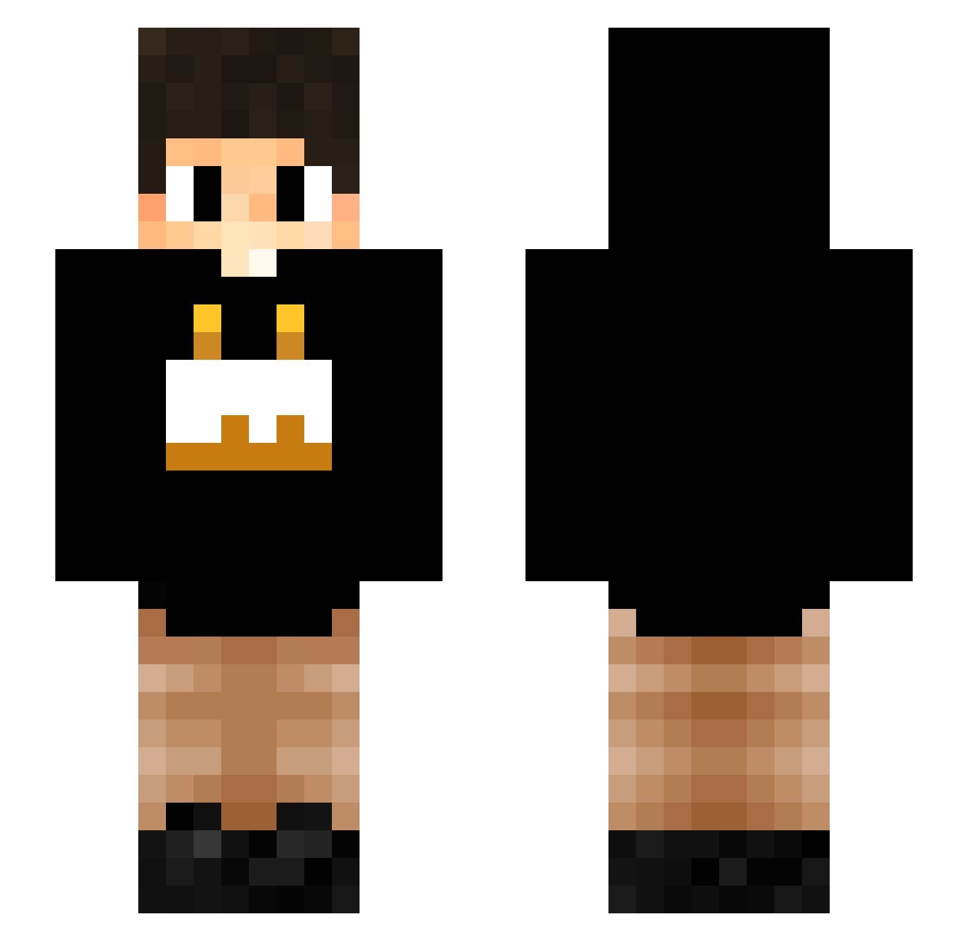 SilentVamp16 Minecraft skin, front and back view