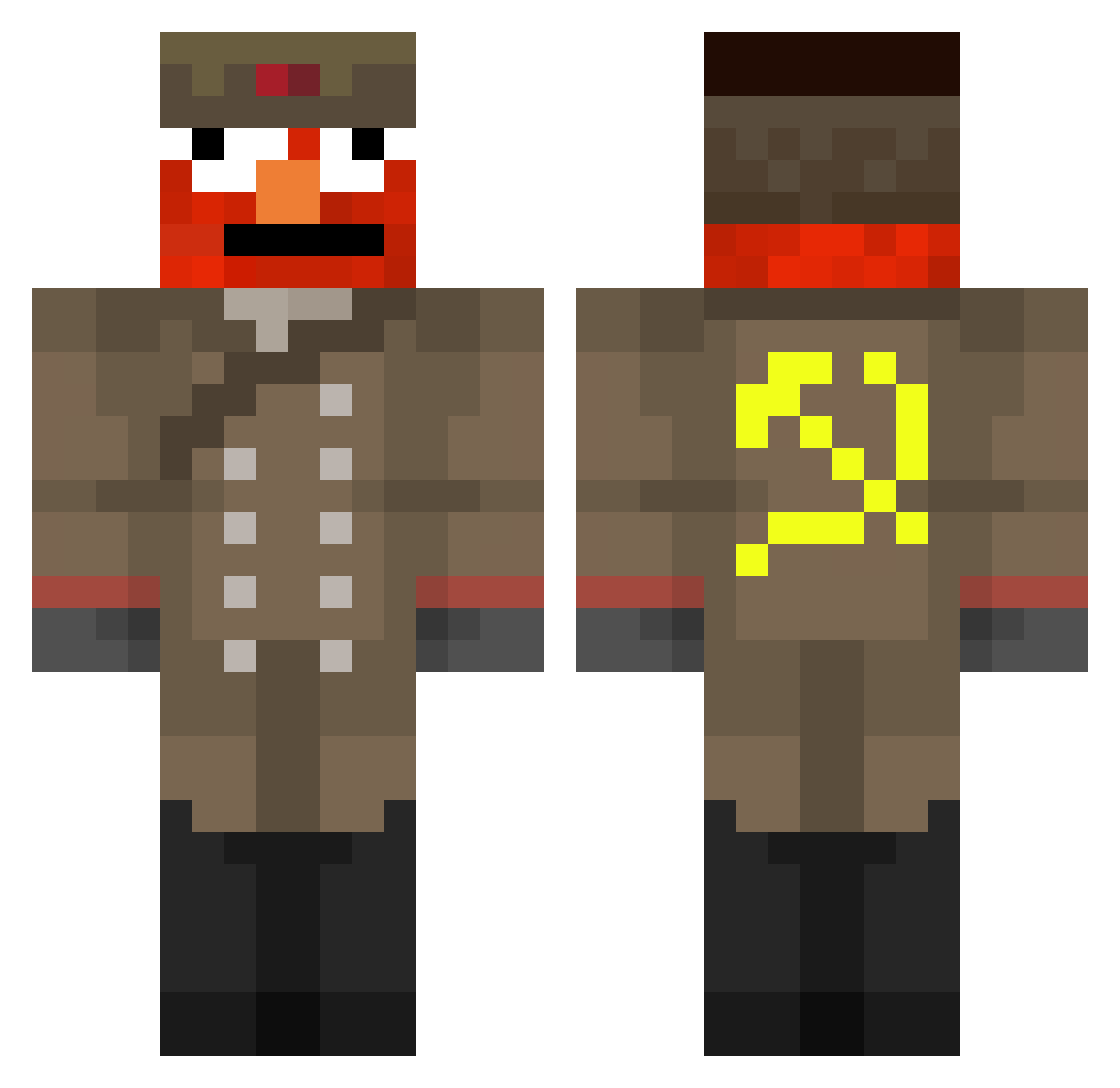 Koekiebad56 Minecraft skin, front and back view