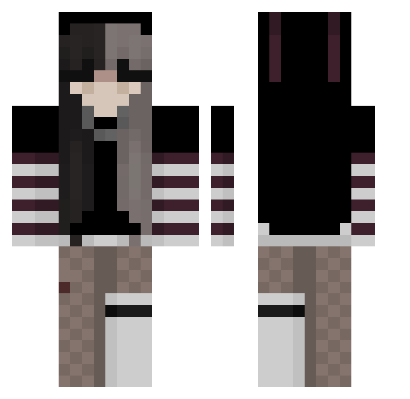 xNuwals Minecraft skin, front and back view