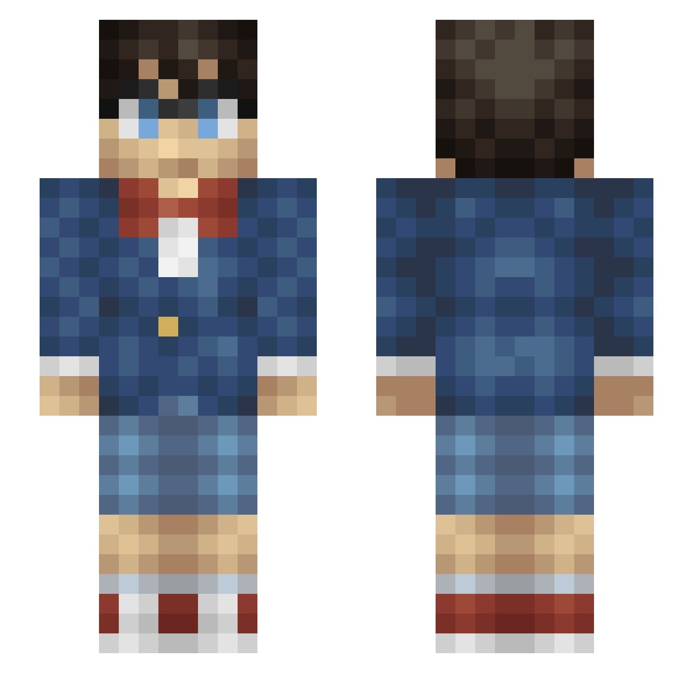 RemLP Minecraft skin, front and back view