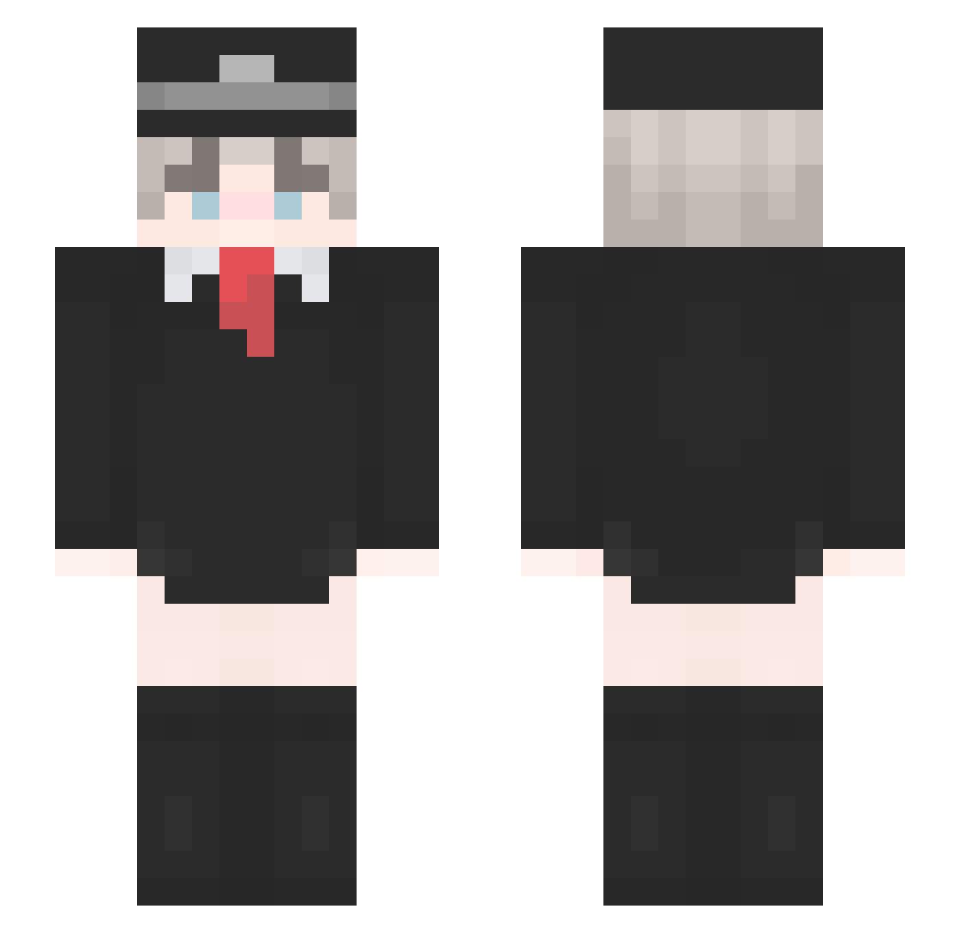 Parask4 Minecraft skin, front and back view