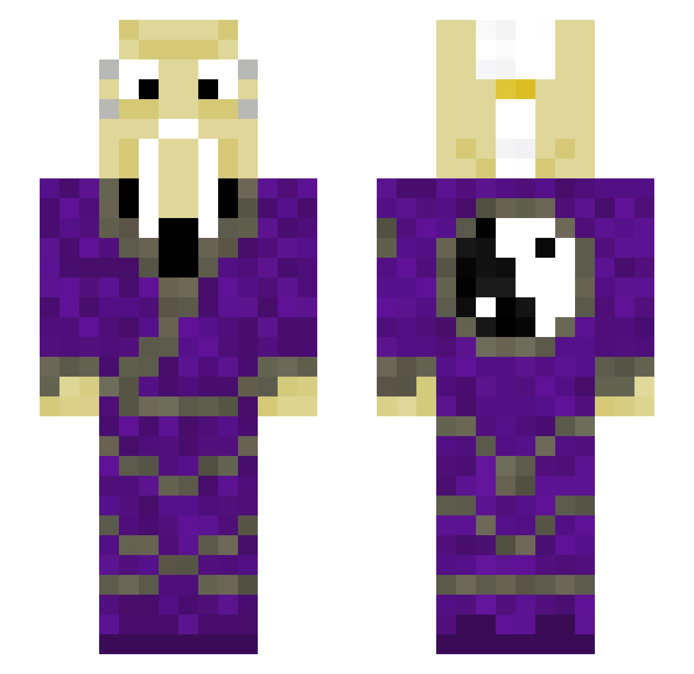 hicey Minecraft skin, front and back view