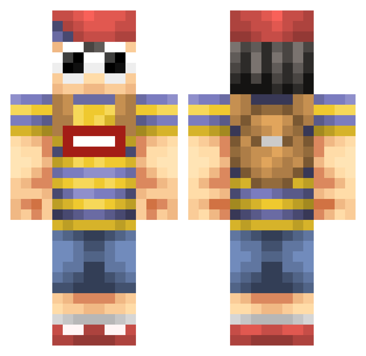 wizzalex Minecraft skin, front and back view