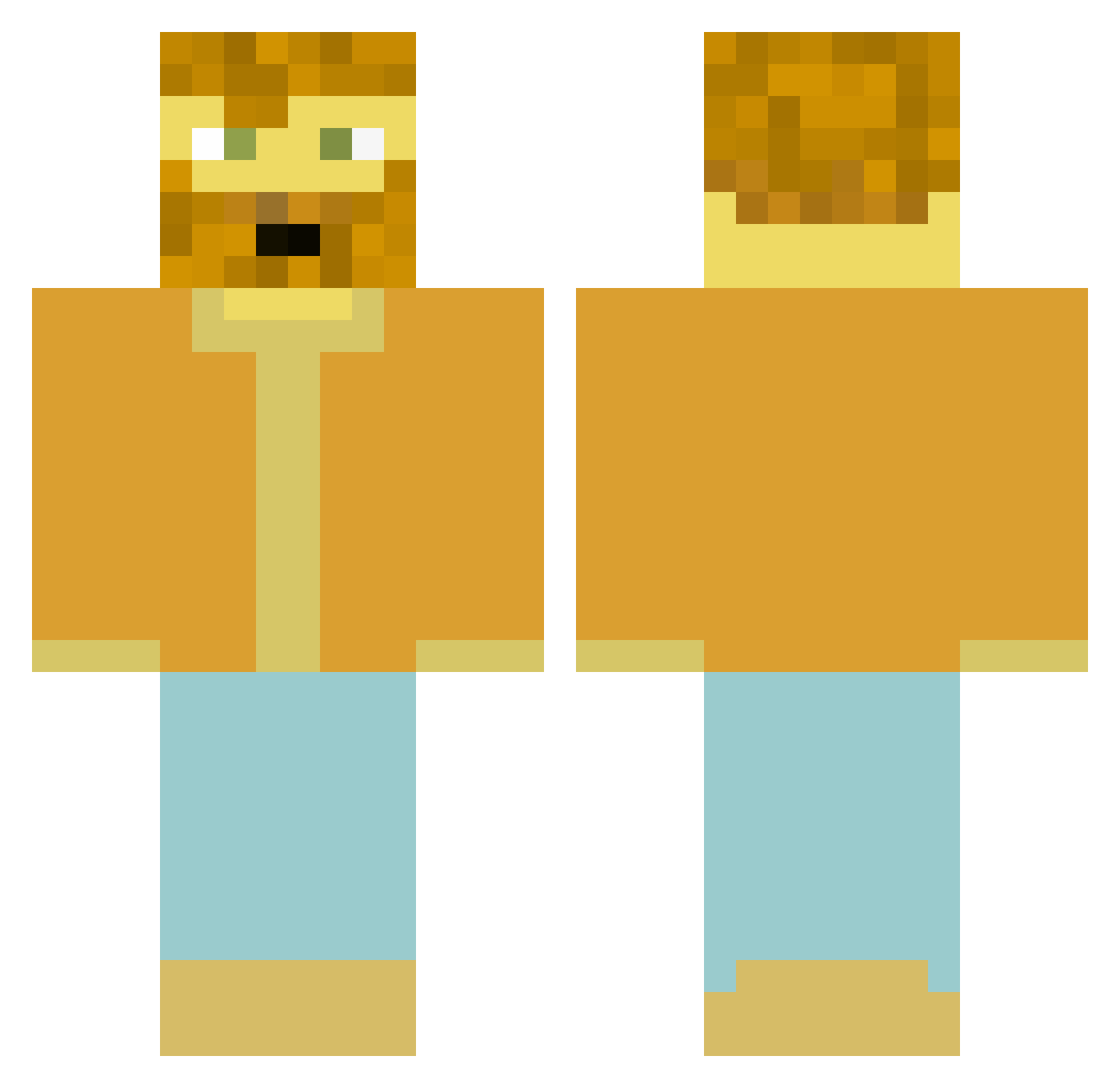 Spracky Minecraft skin, front and back view