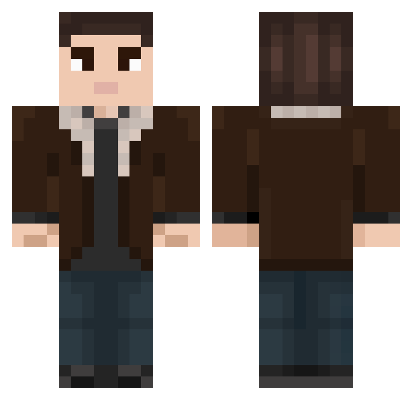 Resort123 Minecraft skin, front and back view