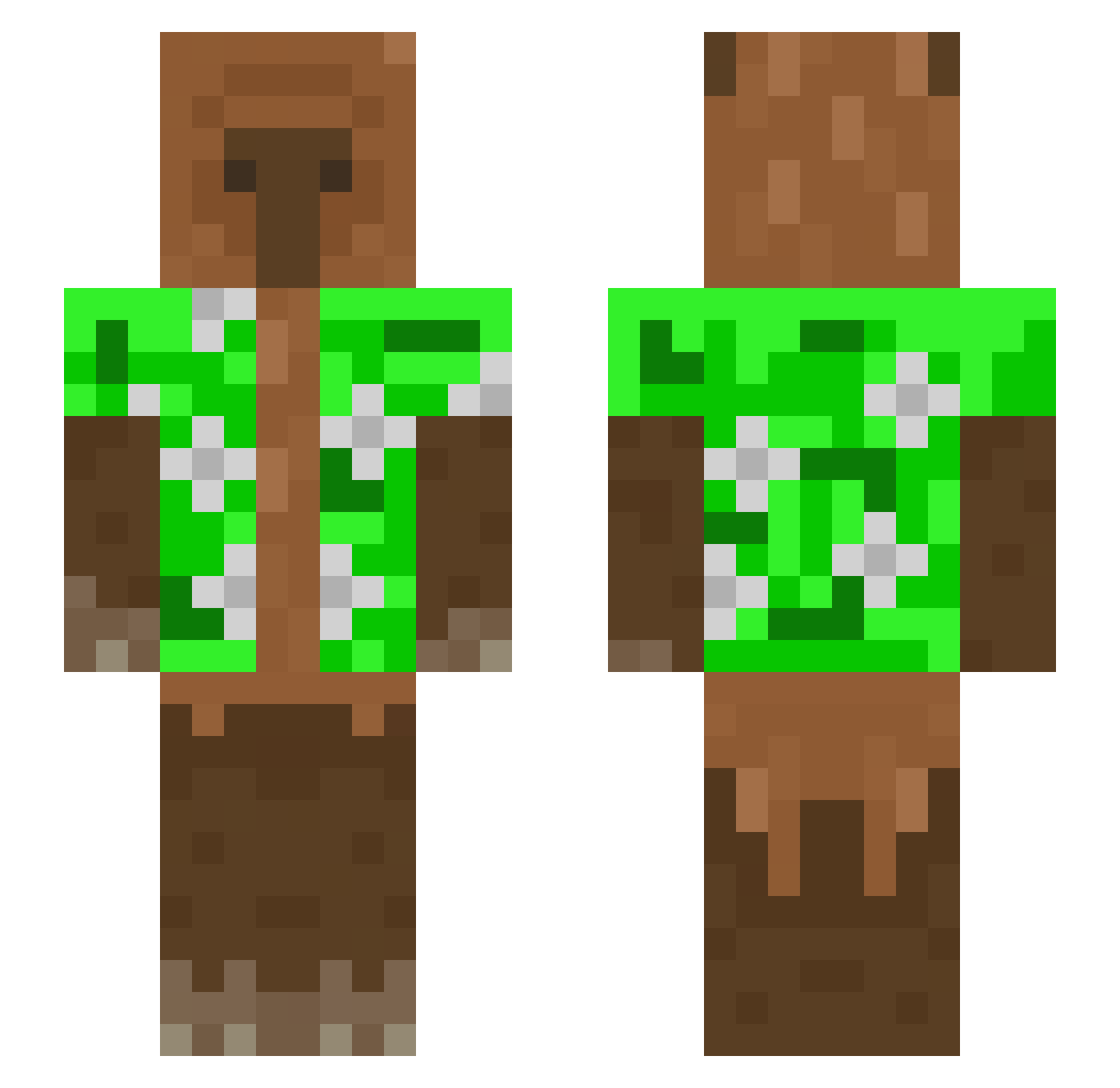 mrkluks Minecraft skin, front and back view