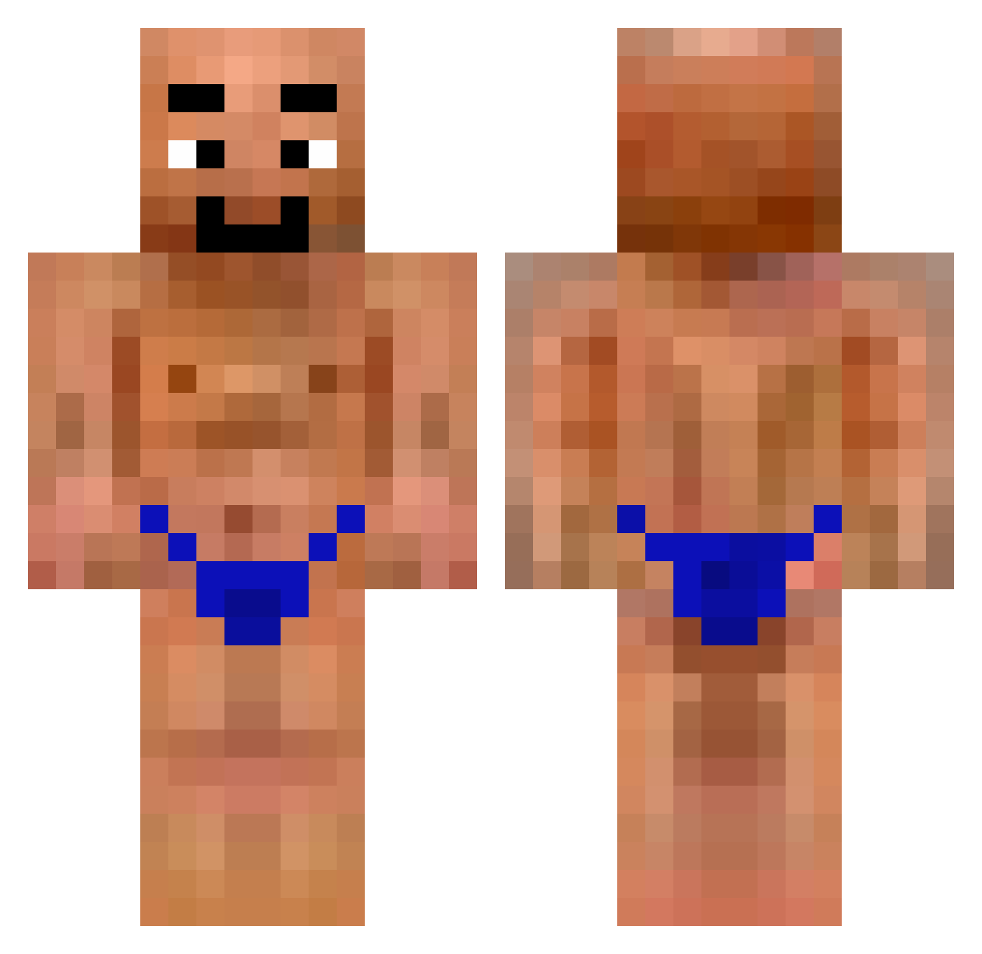 Beef41 Minecraft skin, front and back view