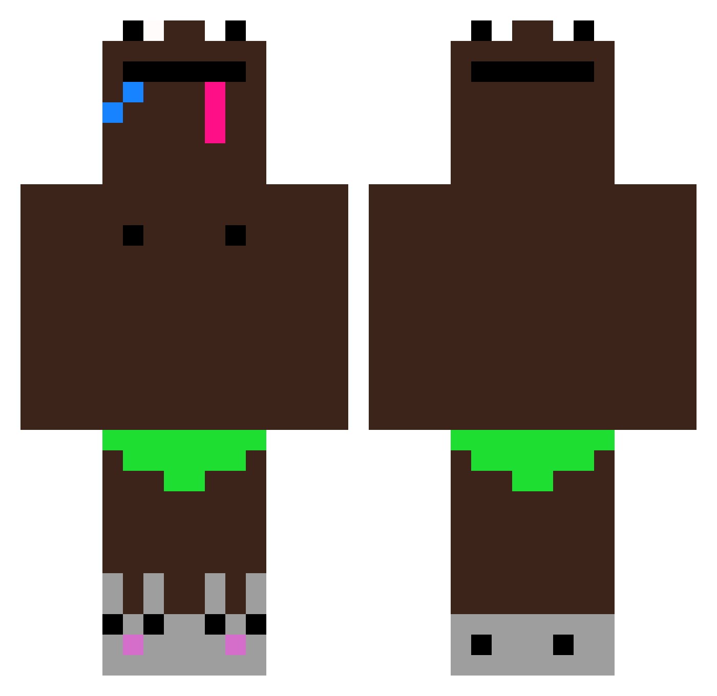 Neastay Minecraft skin, front and back view