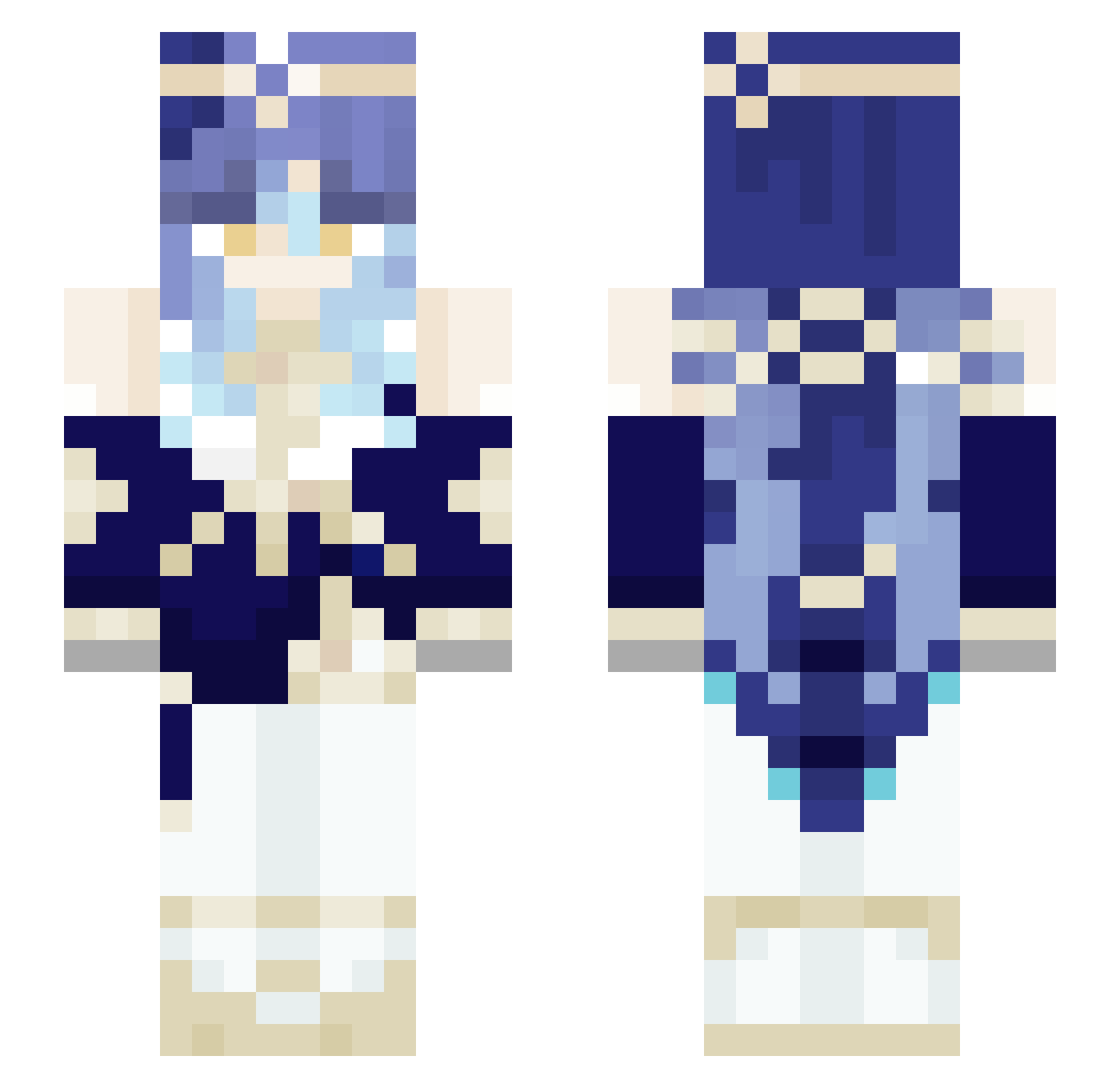 fynnaz Minecraft skin, front and back view