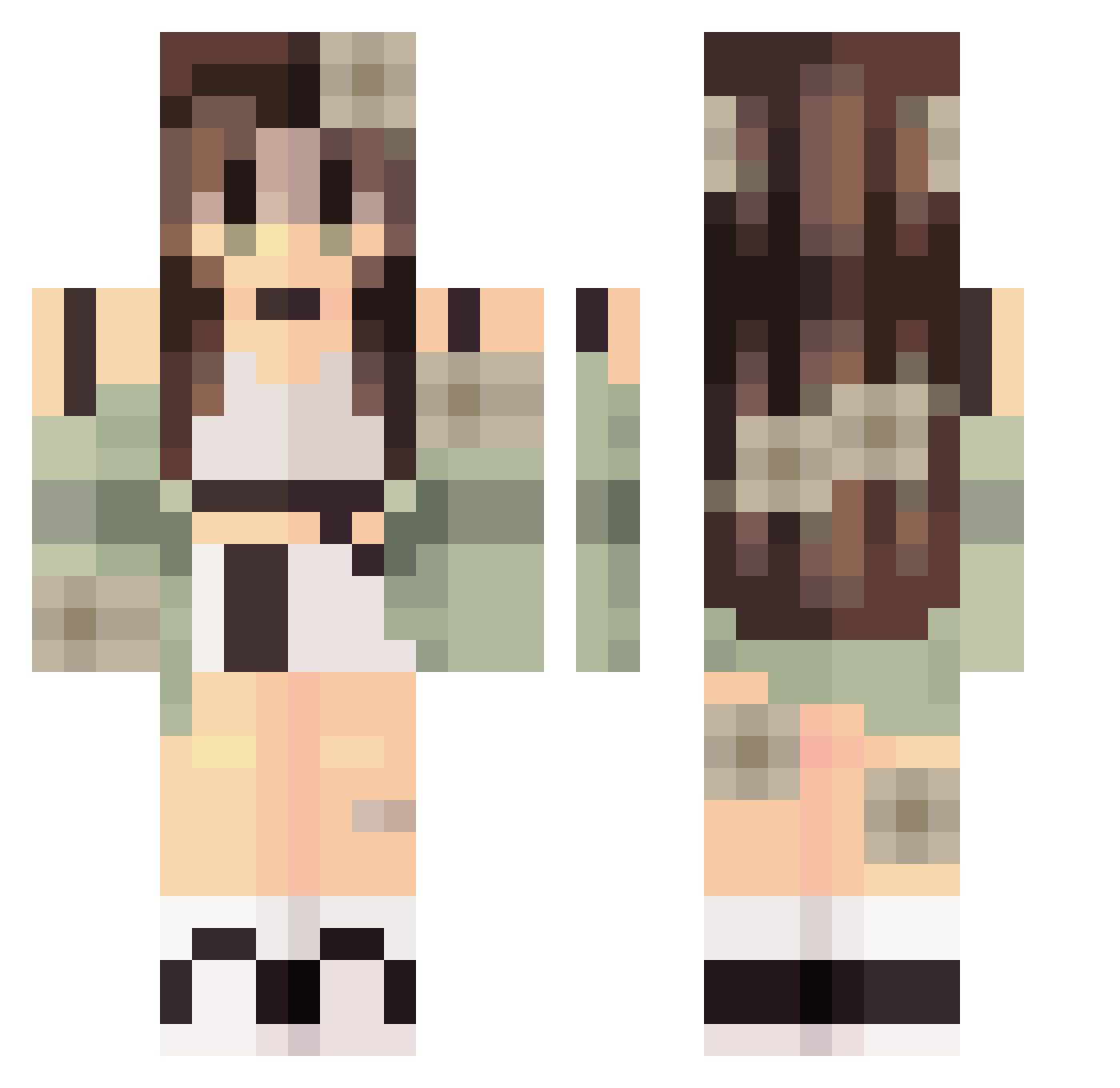 Kiki202 Minecraft skin, front and back view