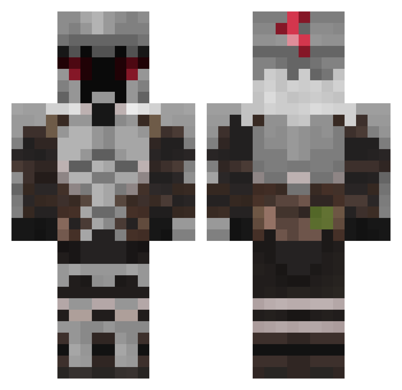 MONIM3 Minecraft skin, front and back view