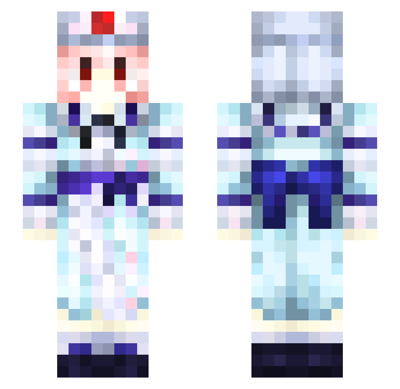 Tu_Bu Minecraft skin, front and back view