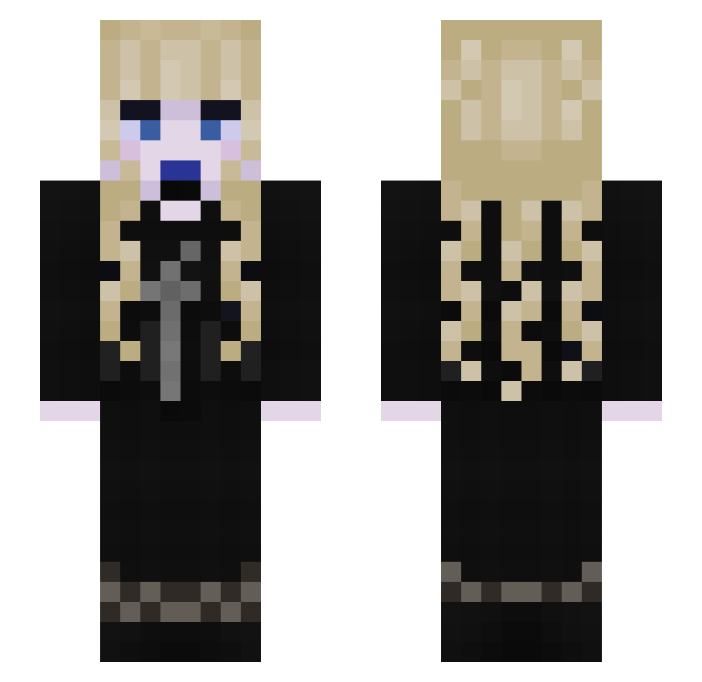Meewey Minecraft skin, front and back view