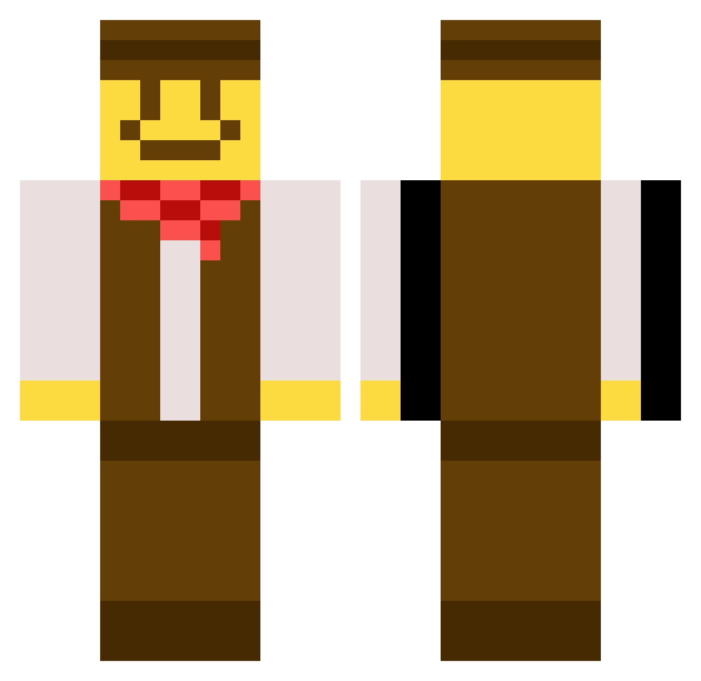 usmoked Minecraft skin, front and back view