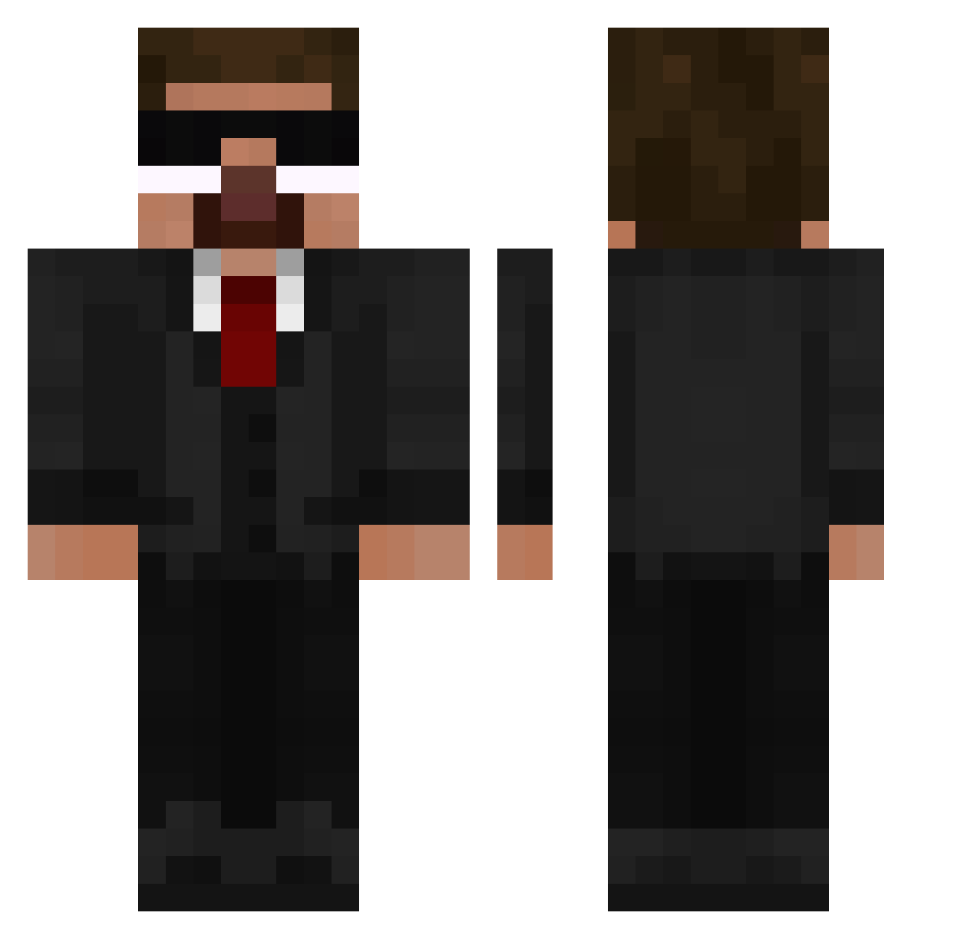 Lucasek Minecraft skin, front and back view