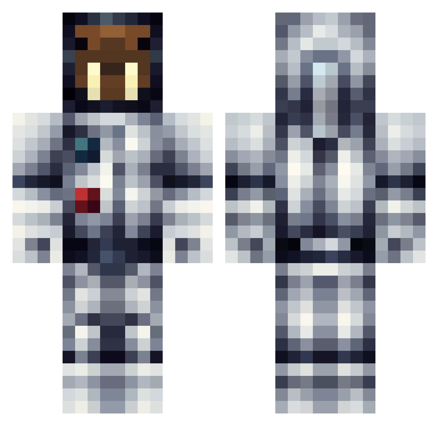 CosmicWalruz Minecraft skin, front and back view