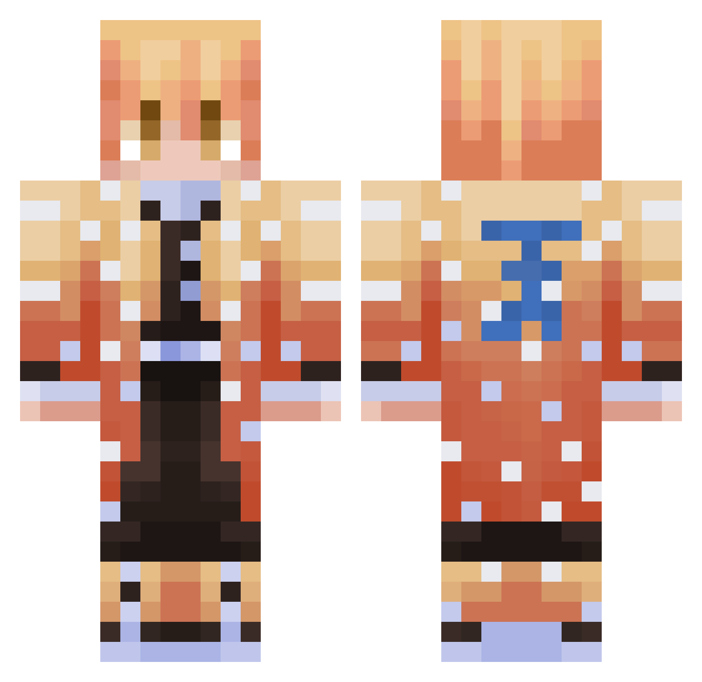 SooSoMS Minecraft skin, front and back view