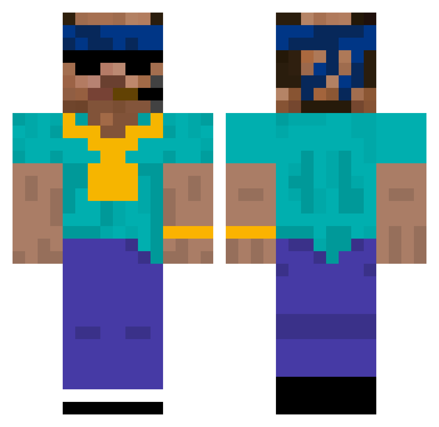 VerySigmaYesYes Minecraft skin, front and back view