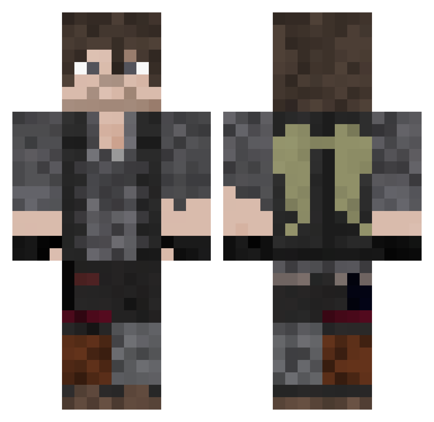 Makiit Minecraft skin, front and back view