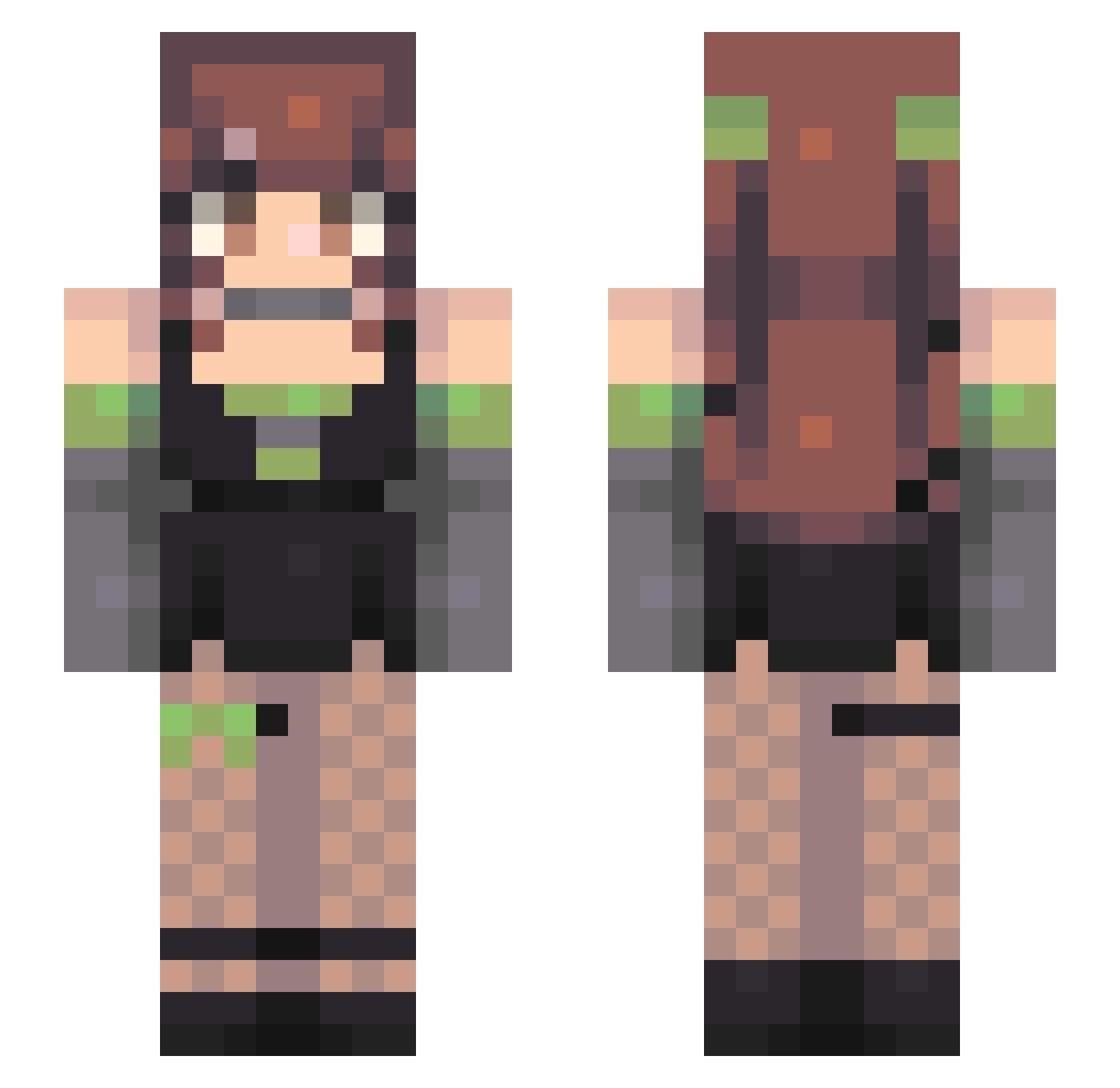 ShiotaCamo Minecraft skin, front and back view