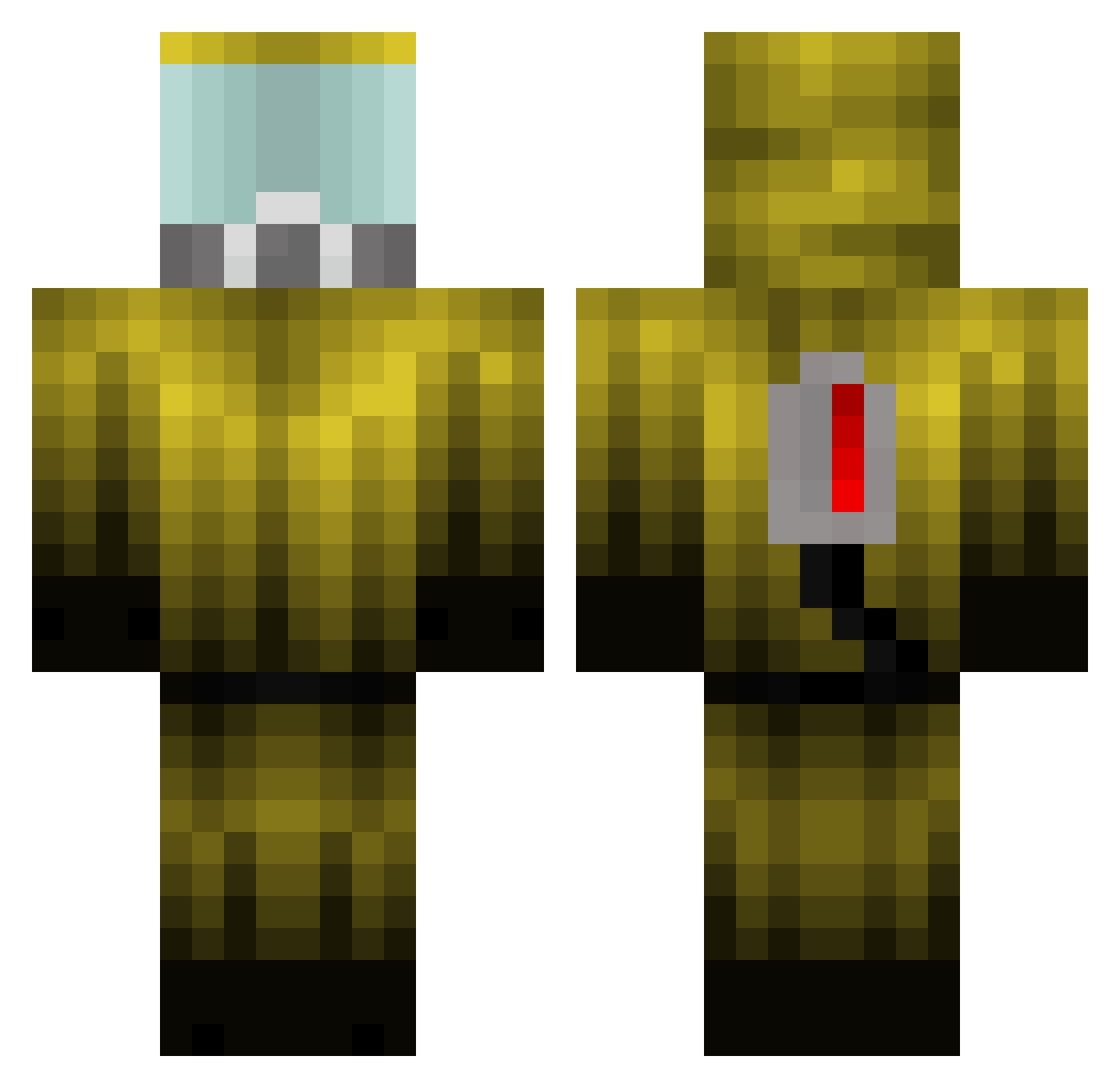 Preeminence Minecraft skin, front and back view