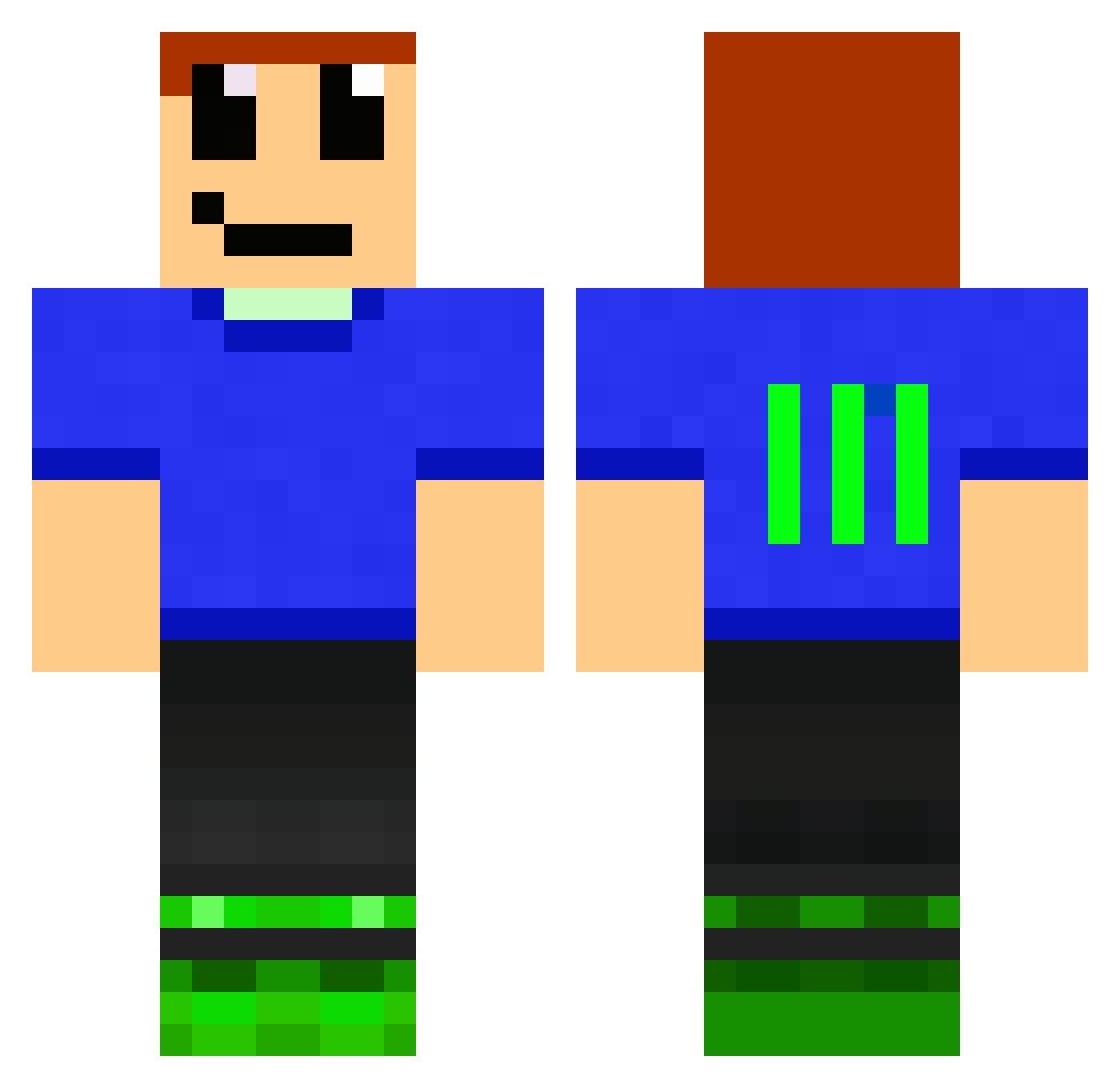 Swissi98 Minecraft skin, front and back view
